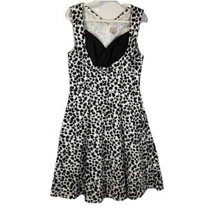 Lindy Bop Leopard Print Swing Dress Fit Flare Rockabilly Pinup Pockets XL